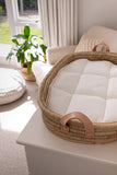 Timeless Baby Changing basket - with LEATHER handles and cotton changing padding
