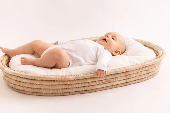 Sleep.Change.Play Set (shallow basket with merino wool mattress)