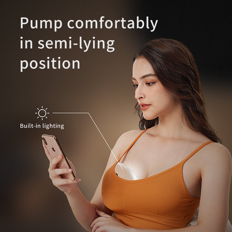 Wearable breast pump by MELK featuring 12-level dual-frequency mode for comfort.