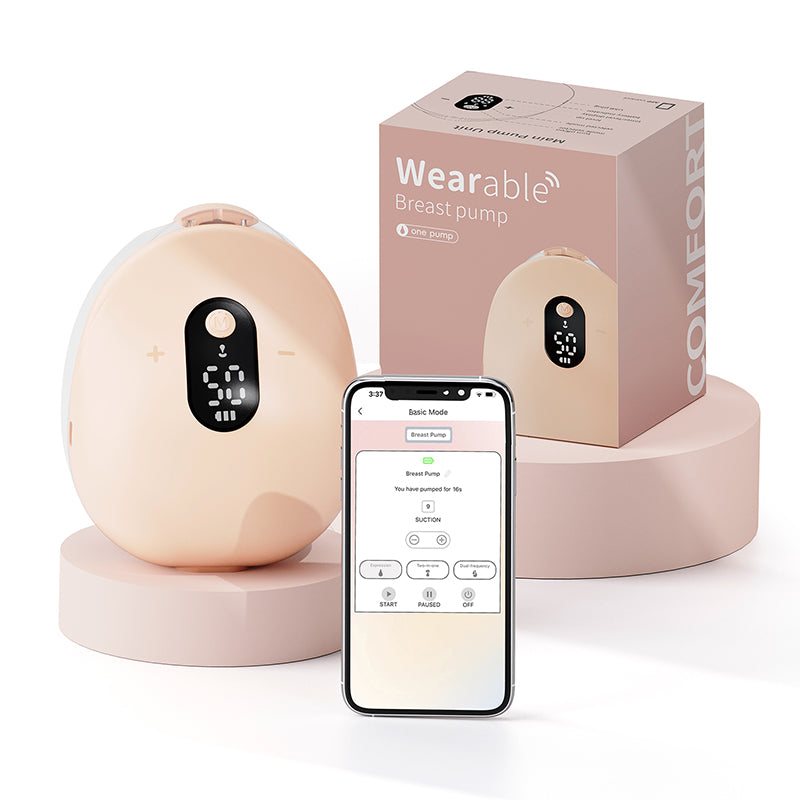 App-controlled MELK wearable breast pump with customizable modes and anti-leak design.