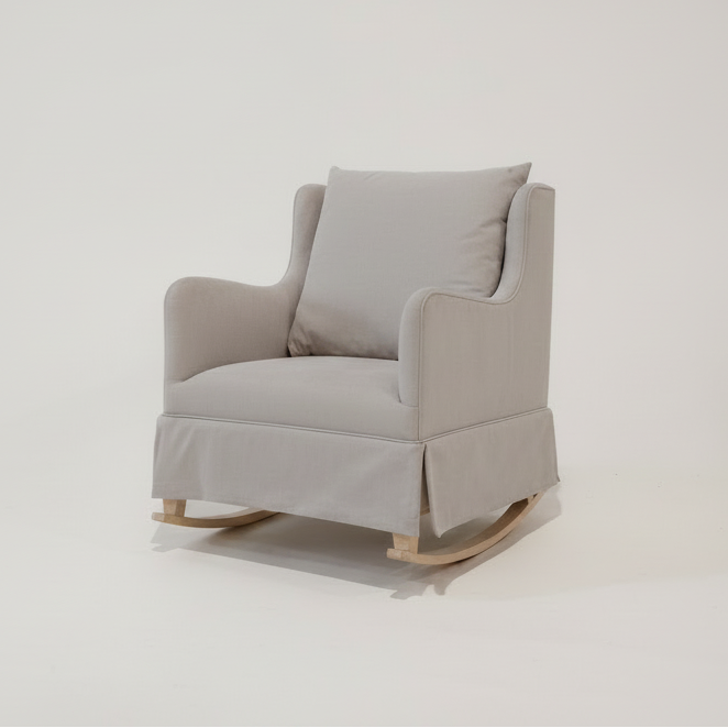 Gray rocking chair on a white background