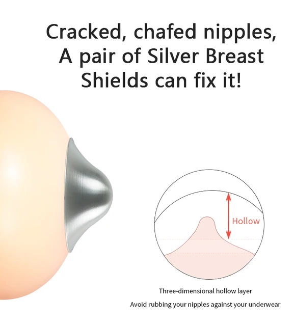 Silver 999 nipple cups for soothing and protecting sensitive skin