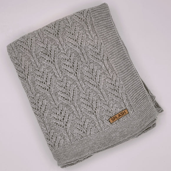 KNITTED BLANKET GREY