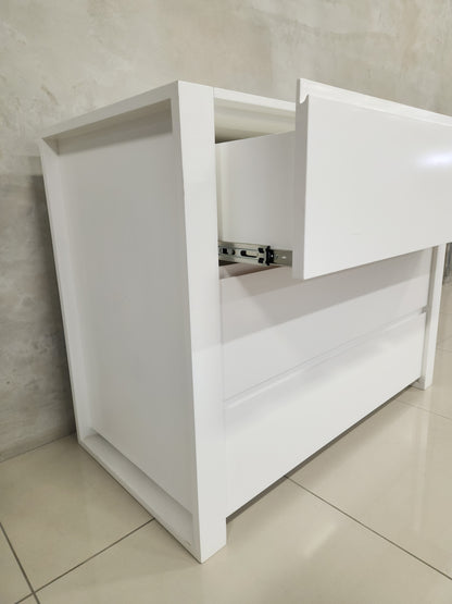 Stylish all-white Square Frame Compactum with drawers, perfect for organizing baby accessories