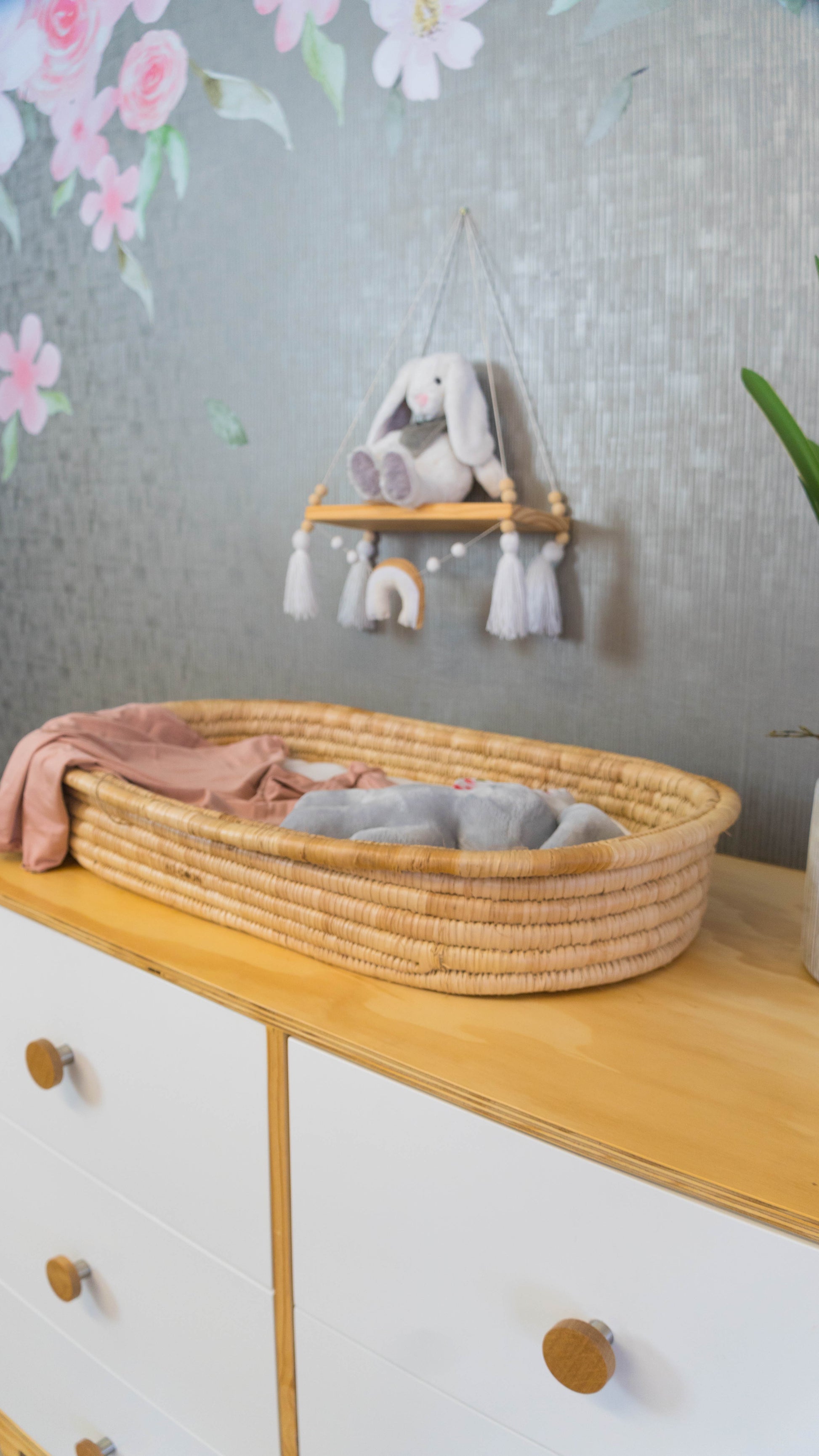 Donnalee Compactum with 6 drawers, crafted from birch wood and MDF with large wooden knobs.