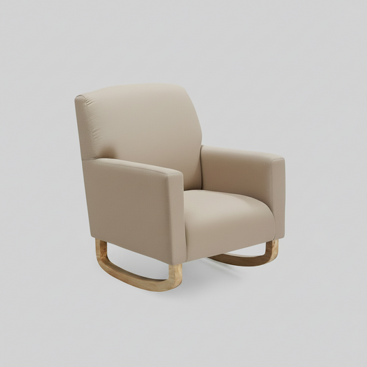 Beige rocking chair on a white background
