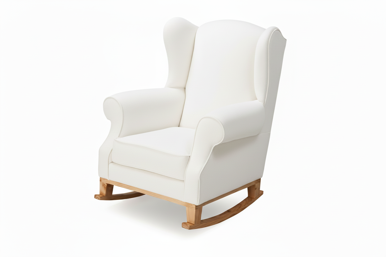 White rocking chair on a white background