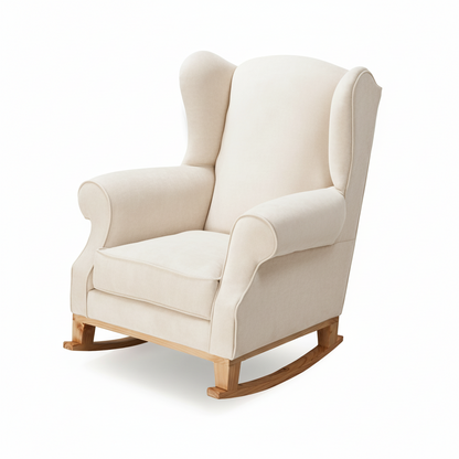 Beige rocking  rocking chair on a white background