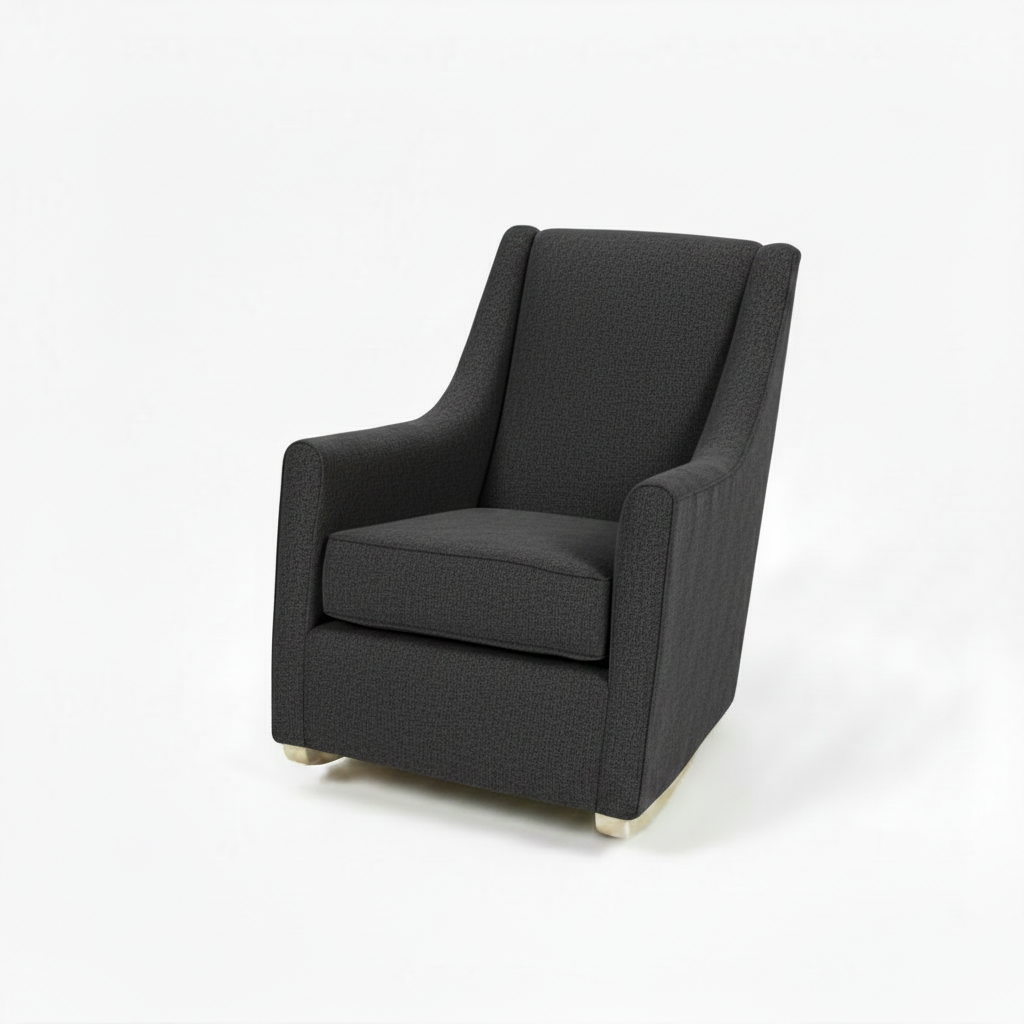 Gray rocking  chair on a white background