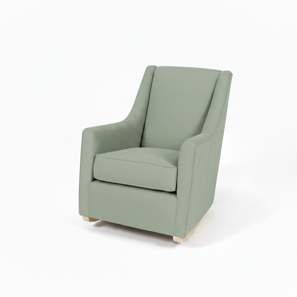 Beige rocking chair on a white background