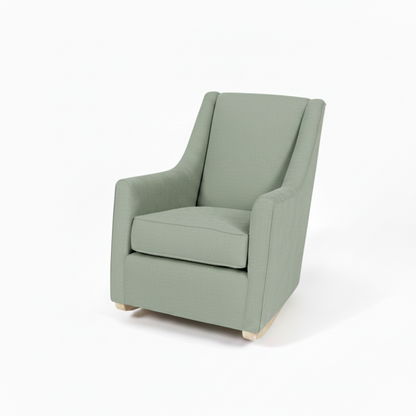Beige rocking chair on a white background