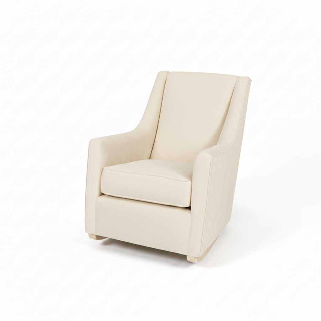 Beige rocking chair on a white background