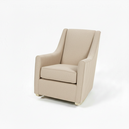 Beige rocking chair on a white background