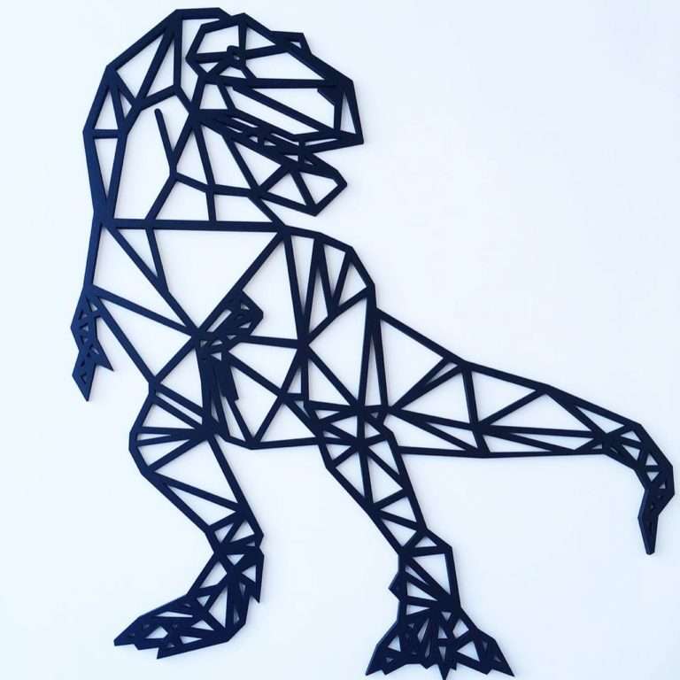 GEOMETRIC DINOSAUR / T-REX Decor Black