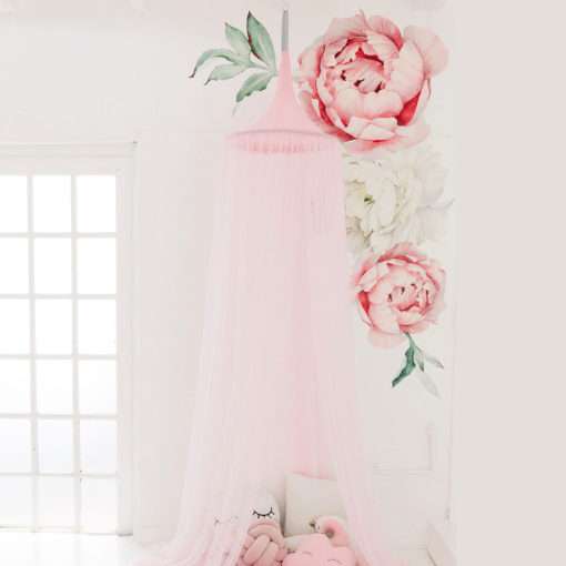 HANGING TENT NETTING  - PASTEL PINK Decor