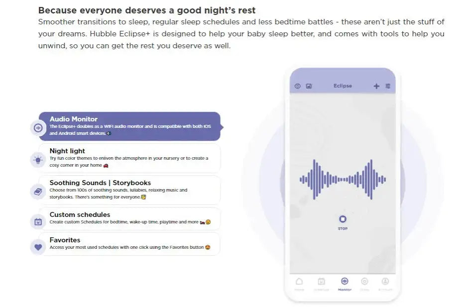 HUBBLE ECLIPSE+ SMART WIFI AUDIO MONITOR &amp; BLUETOOTH SPEAKER Accessories