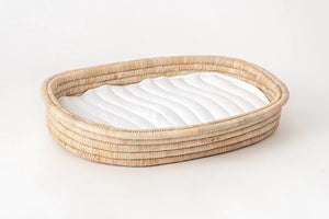 Baby Changing Basket (60x40cm) KO-COON Natural Collection - with quilted cotton changing mat