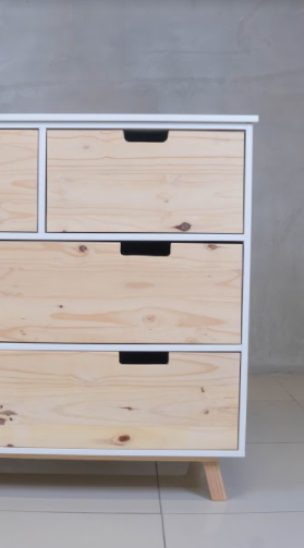  Jasper Compactum nursery dresser with stylish pine and white melamine design.