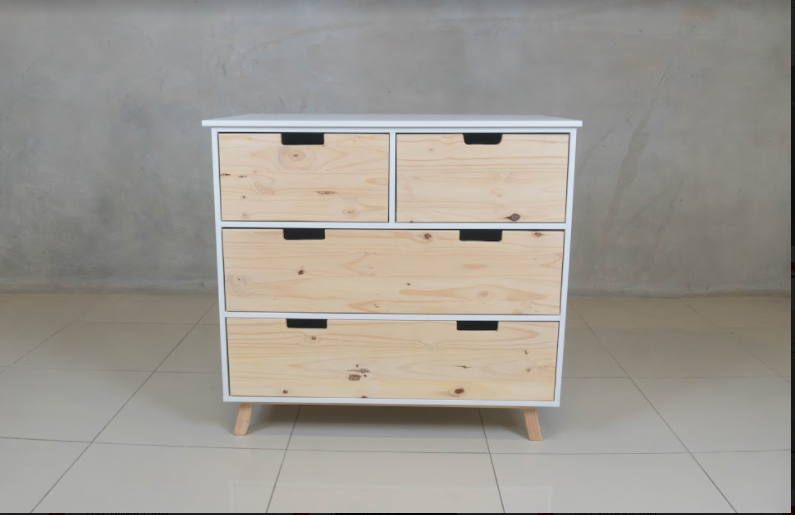 Compact Jasper Compactum nursery dresser with stylish pine and white melamine design.