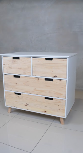 Compact Jasper Compactum nursery dresser with stylish pine and white melamine design.