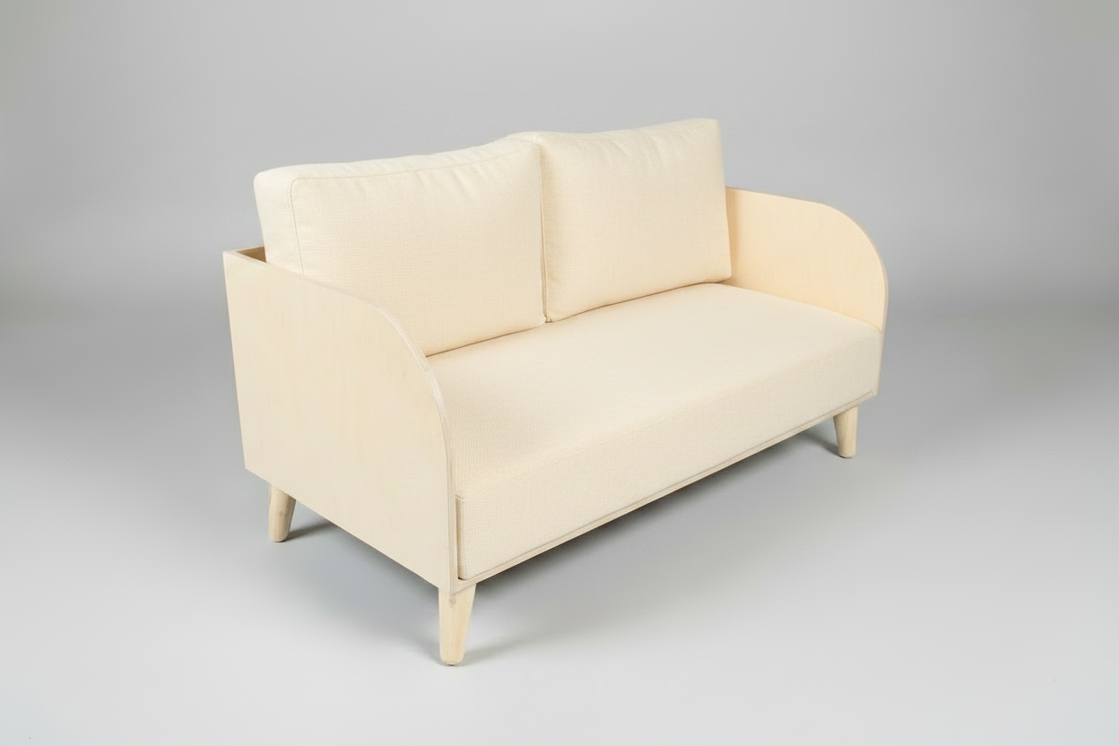 Beige sofa on a gray background