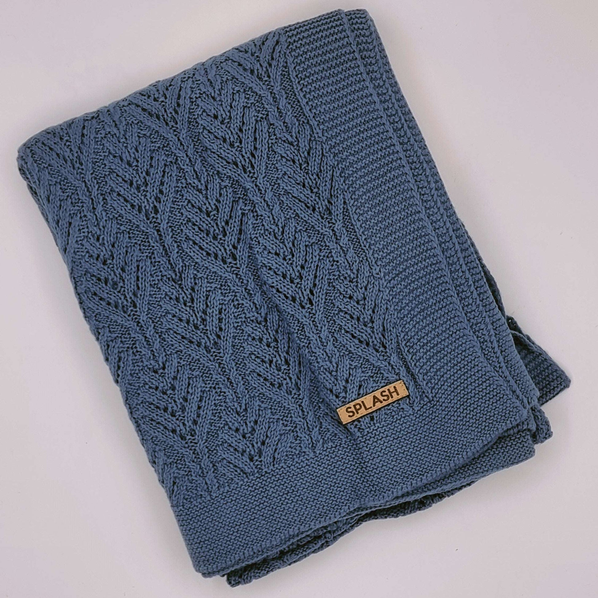 KNITTED BLANKETS NAVY Blankets