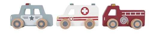 LD EMERGENCY CARS SET wooden toys