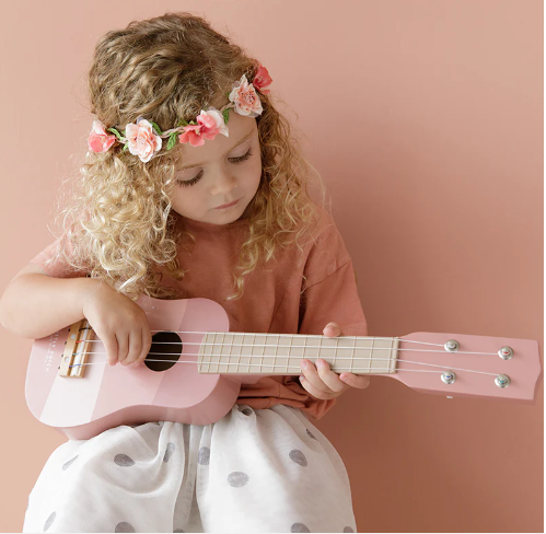 LD WOODEN GUITAR - PINK wooden toys