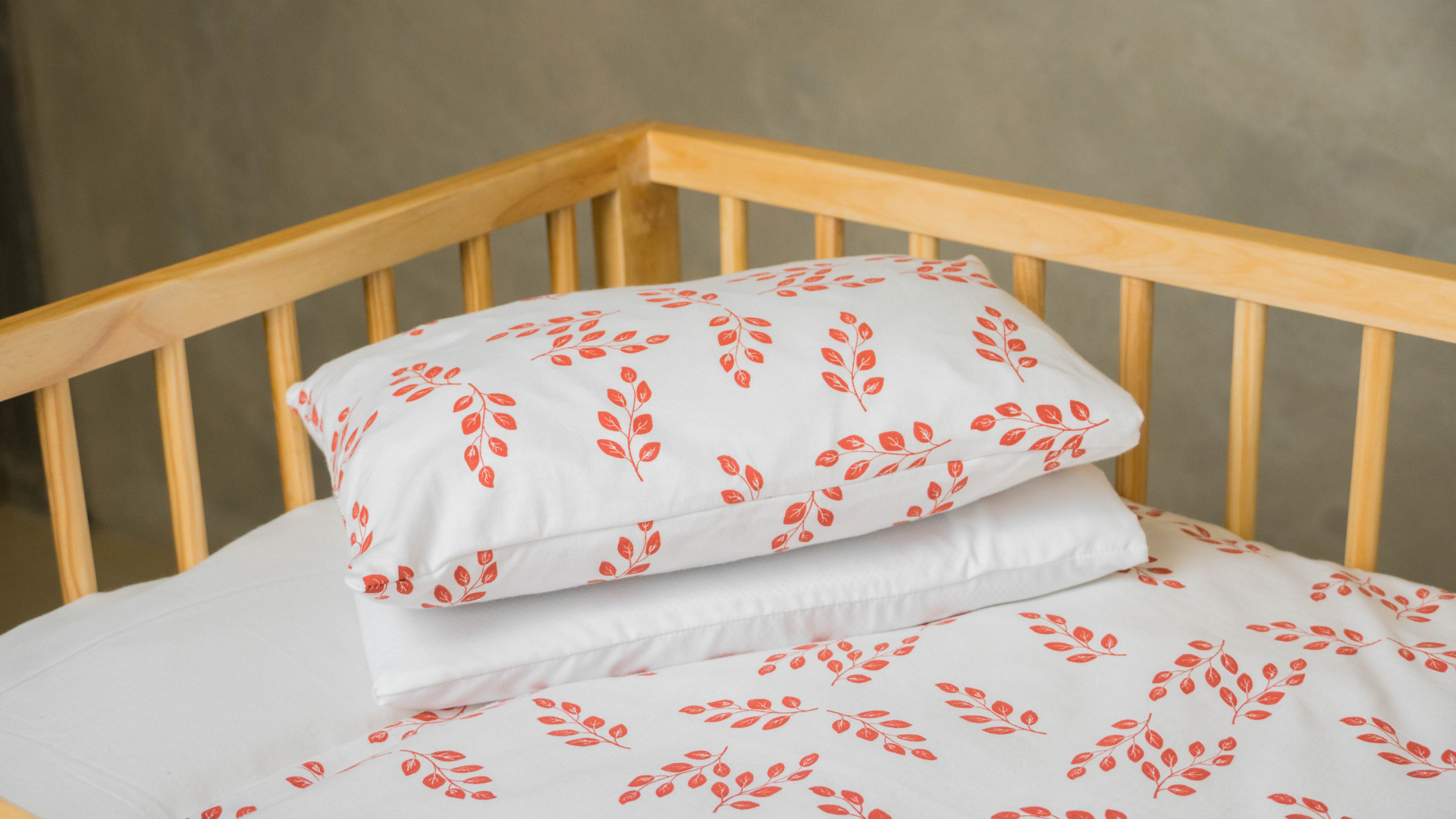 LEAF PATTERN DUVET COVER AND PILLOW CASE Rust