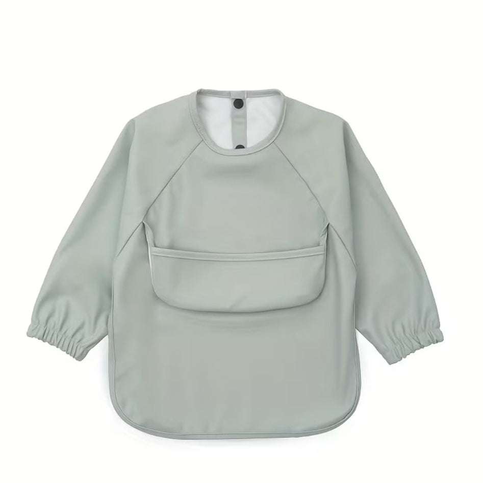Long Sleeve Feeding Bib MEAL Green
