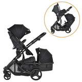 LUNAR TWIN STROLLER -BLACK