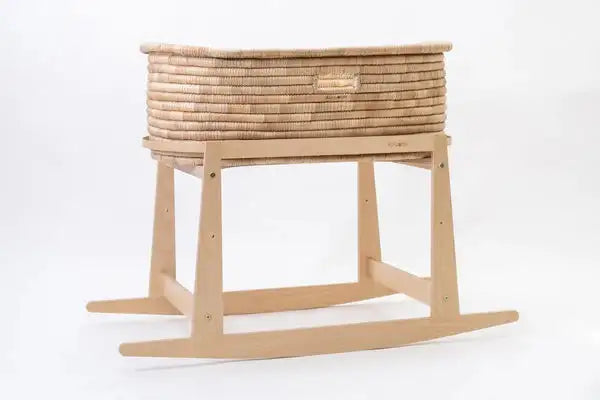 Moses basket NATURAL rectangular - with keyhole handles carry cots