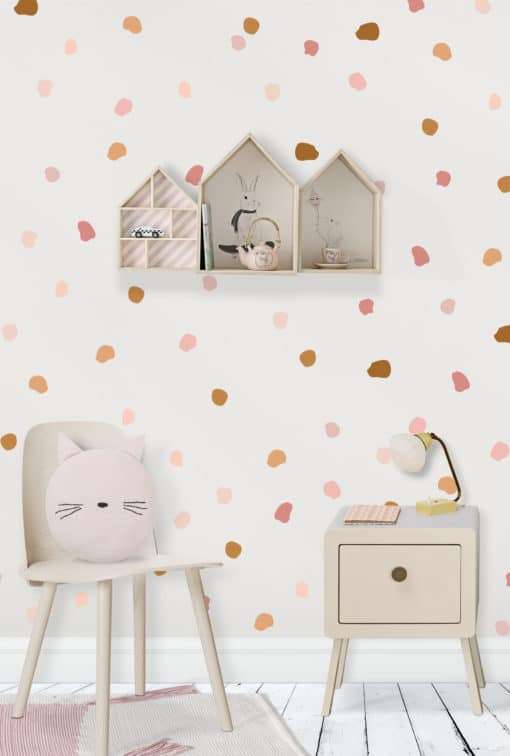 PINK RAINBOW IRREGULAR DOTS wall decals