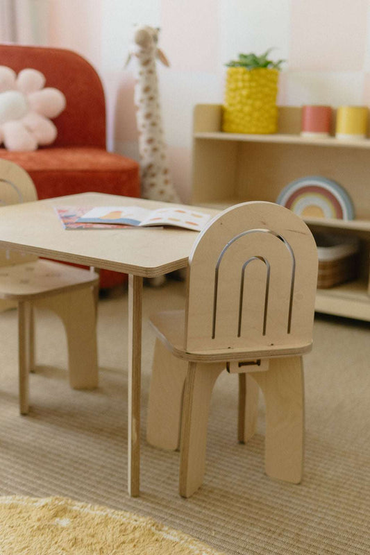 Rainbow toddler table and chairs set