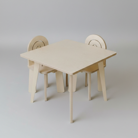Rainbow toddler table and chairs set