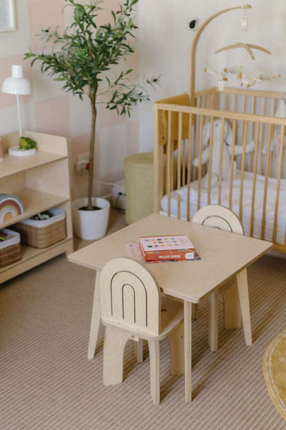 Rainbow toddler table and chairs set