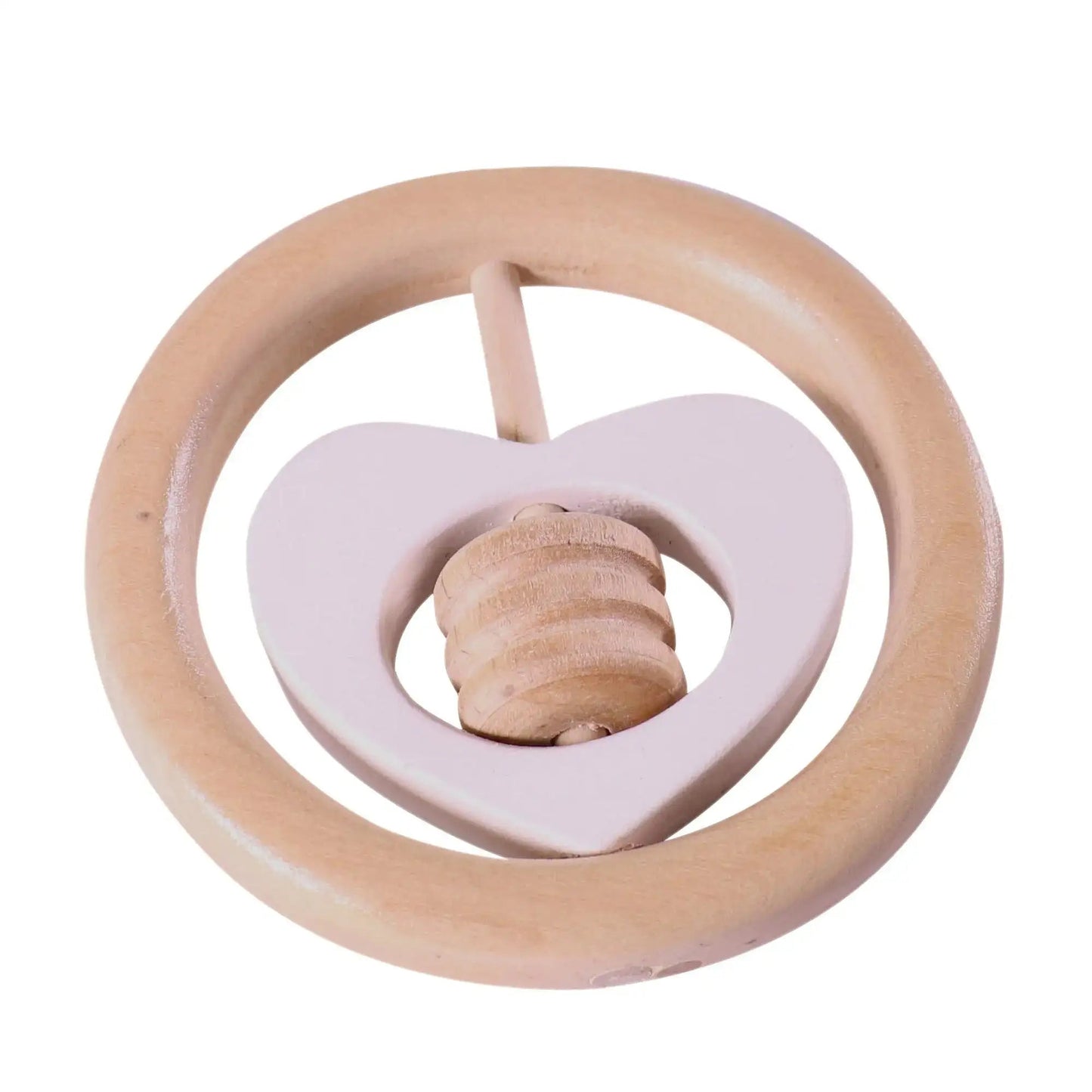 ROUND RATTLE (HEART )WHITE Rattles