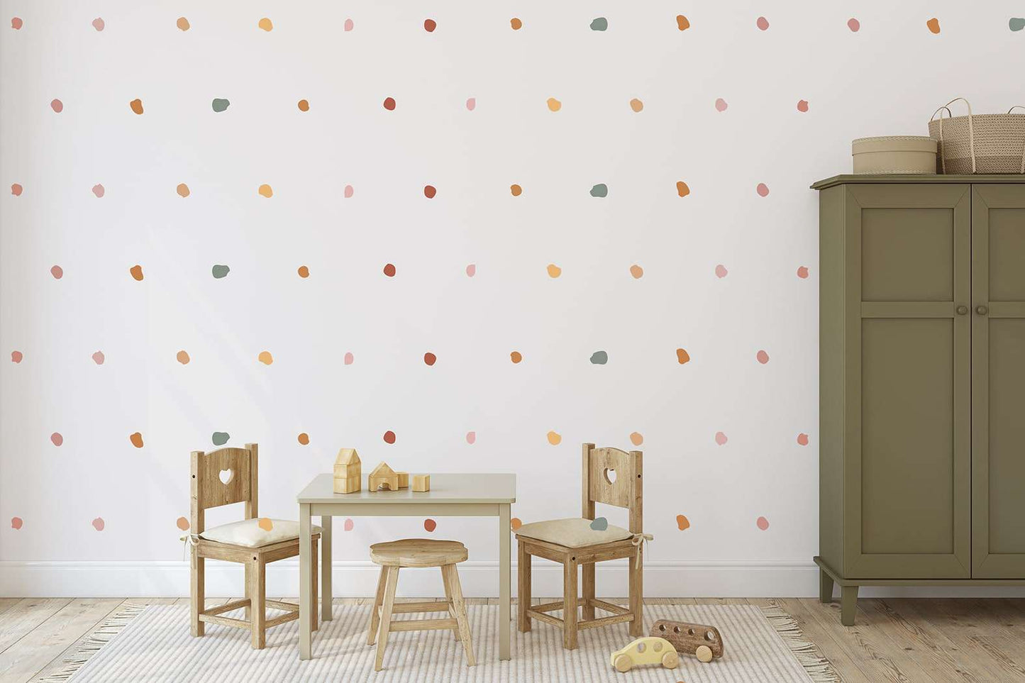 RUSTY DUSTY RAINBOW IRREGULAR DOTS wall decals