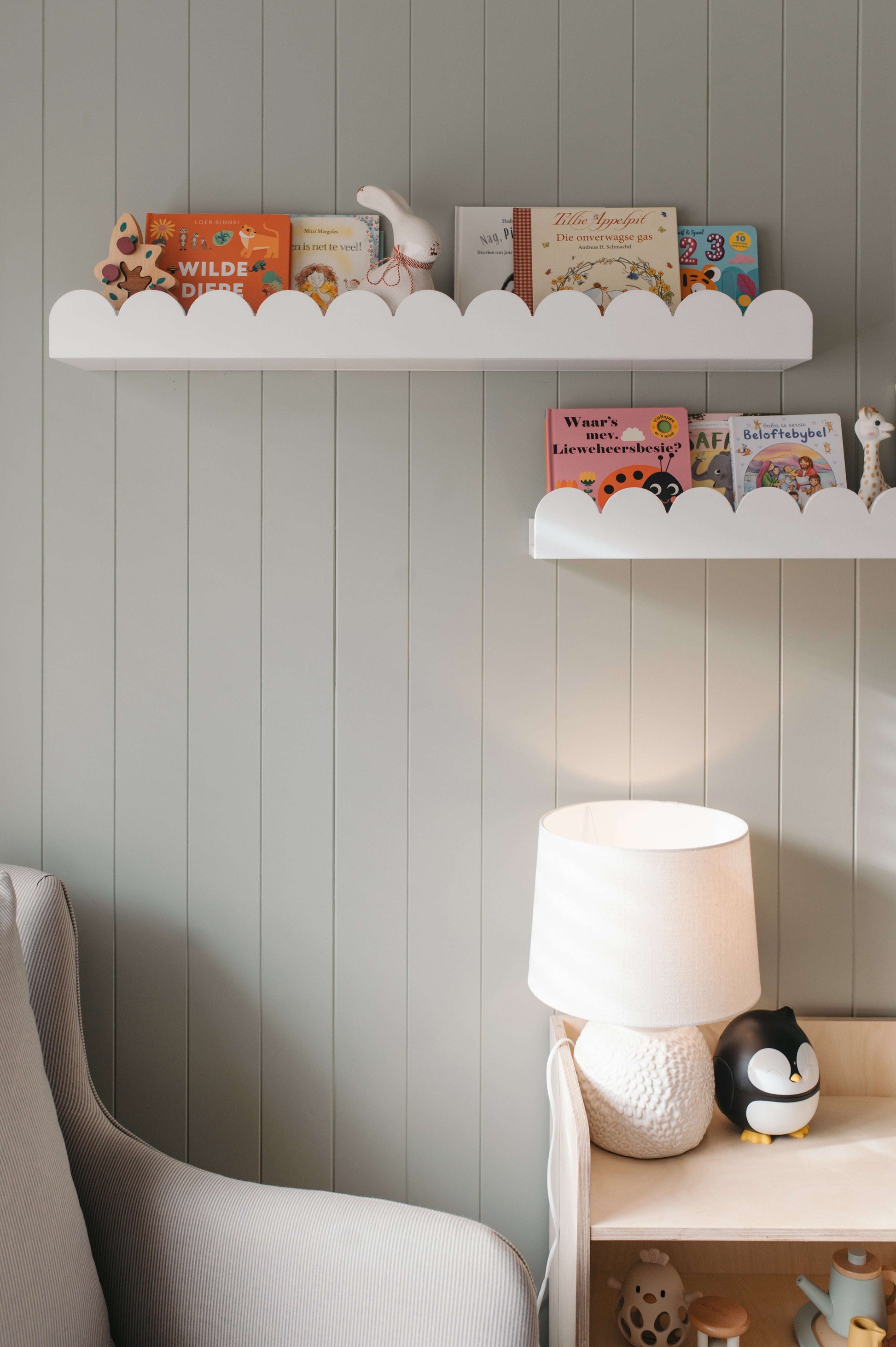 Scallop floating shelves Toddler and Kids furniture Medium 90cm / Beige