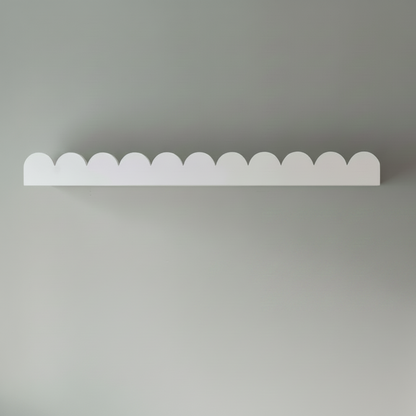 Scallop floating shelves