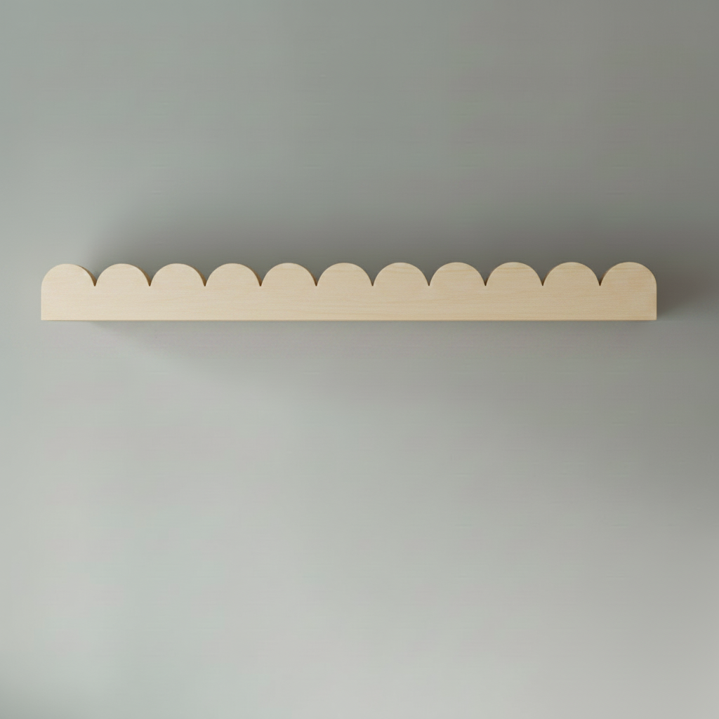 Scallop floating shelves