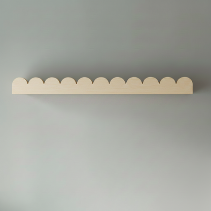 Scallop floating shelves