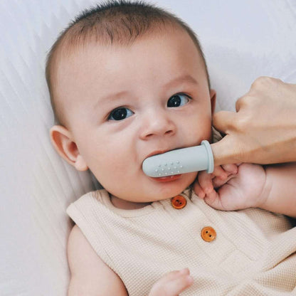 Silicone Finger Toothbrush - Blue teether