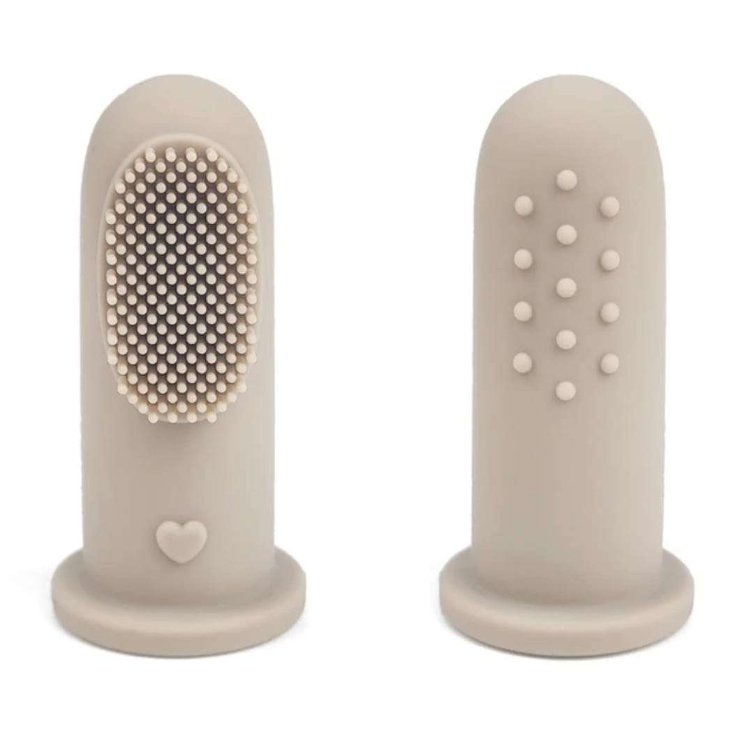 Silicone Finger Toothbrush - Cream teether