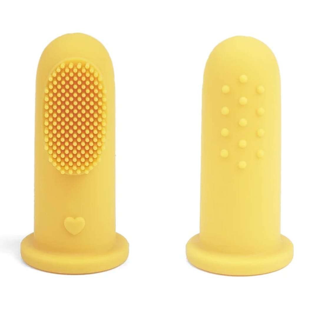 Silicone Finger Toothbrush - Cream teether