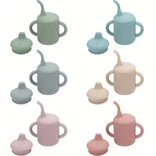 Silicone Sippy cup with Straw set MEAL