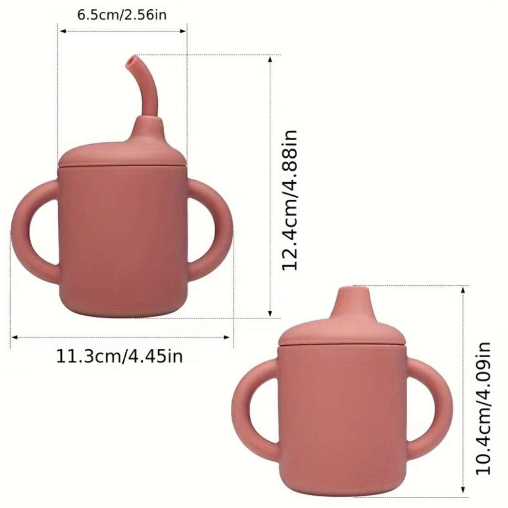 Silicone Sippy cup with Straw set MEAL