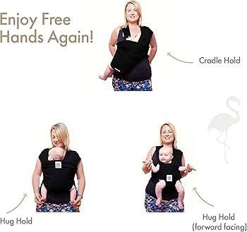 Demonstration of the Hip Hold position with the SnuggleRoo Baby Carrier, suitable for older infants.