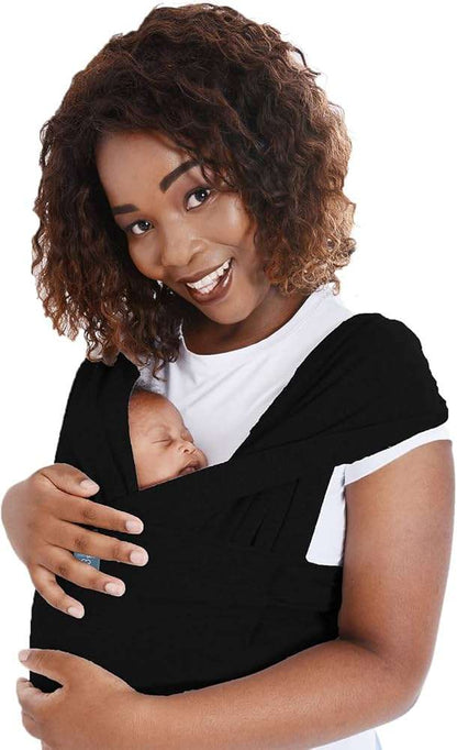 Demonstration of the Hip Hold position with the SnuggleRoo Baby Carrier, suitable for older infants.