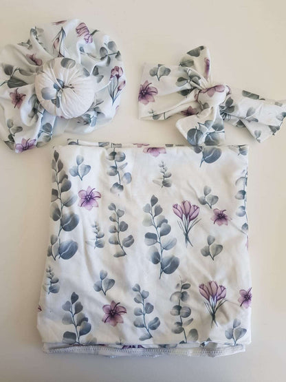 Swaddle set beanie and bow